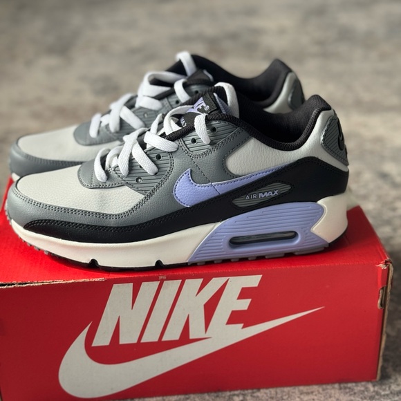Nike Kids Air Max Sneakers - Gray Black and Purple